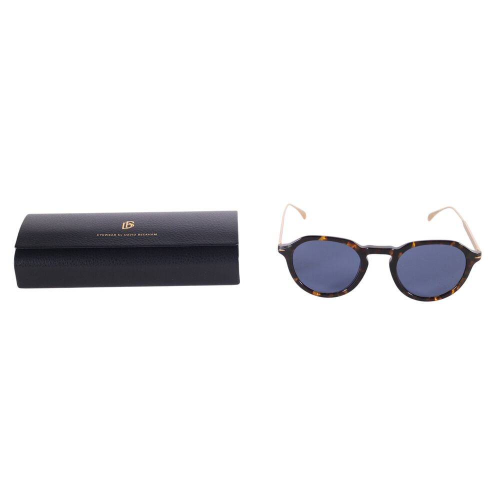 David Beckham Lightweight Round Mens Sunglasses- 21K Havana Gold / Blue - NWT - Picture 8 of 8